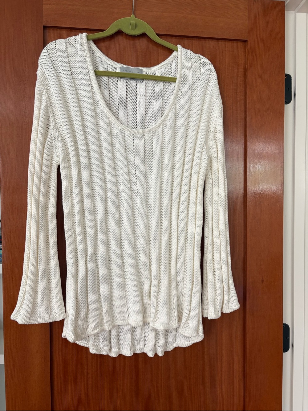 Modern Citizen White Scoop-Neck Ribbed Tunic Sweater. NWOT Size 14/16